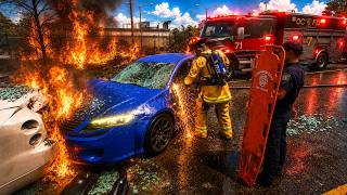 CRAZY New Motor Vehicle Accident Calls In Firefighter Simulator Ignite screenshot 2