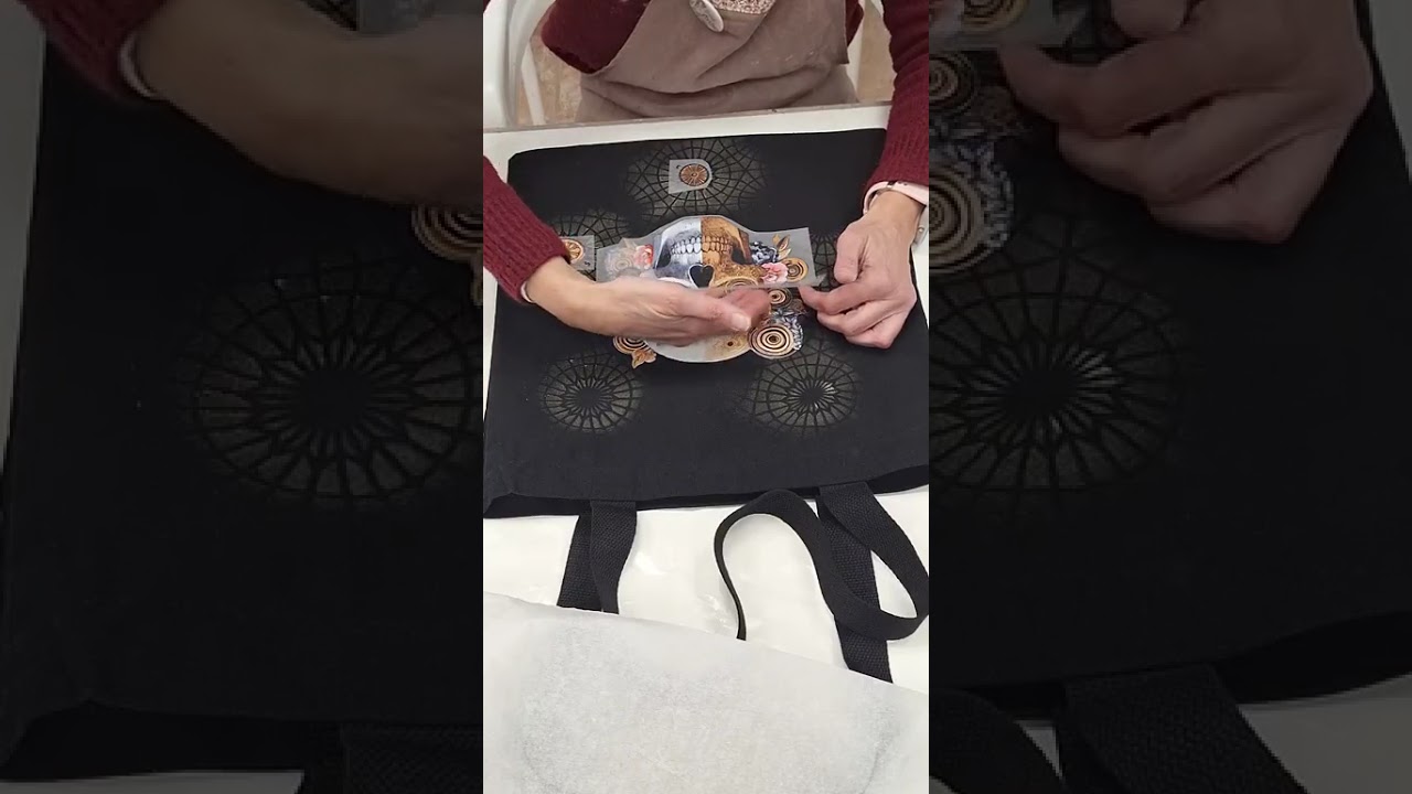 Bolso decorado con trasfer de @dayka_trade