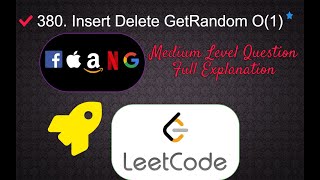 380. Insert Delete GetRandom O(1) | Medium Level Interview Question Full Explanation in Python