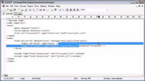 jQuery Tutorial   29   Enable submit button after file selected