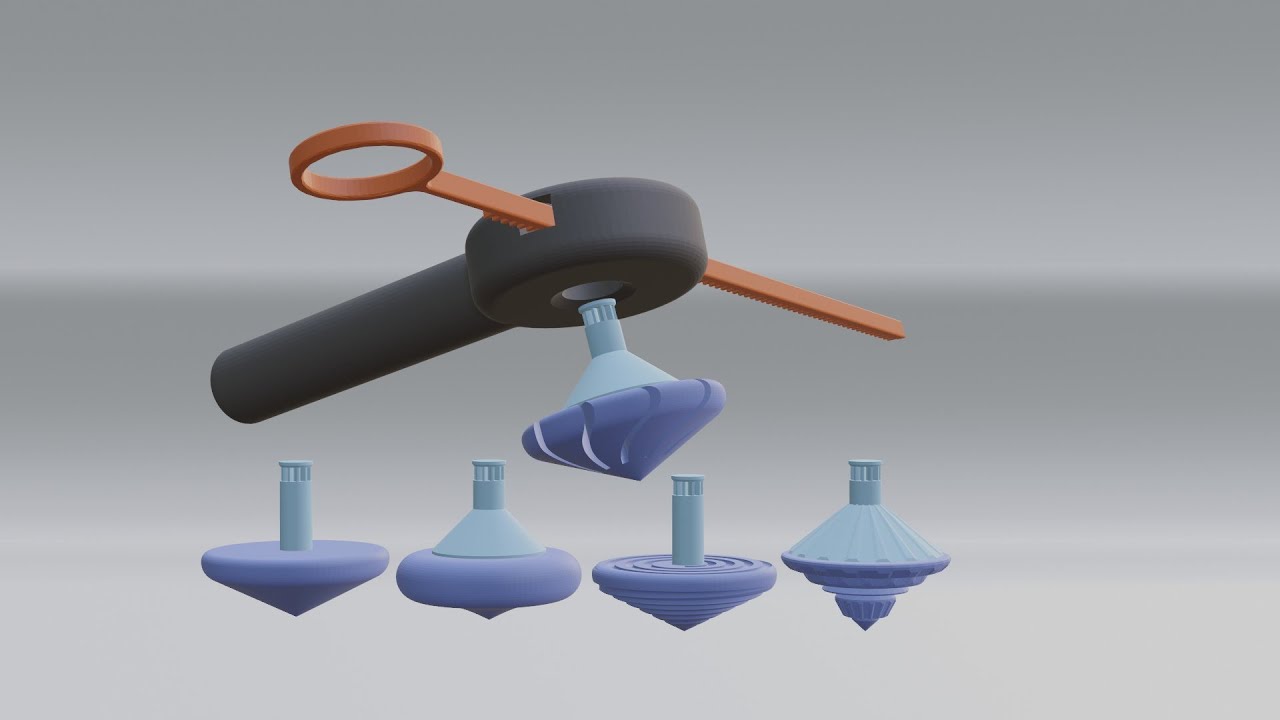 Spinning Top Pull-Cord Pull-String 3d print - YouTube