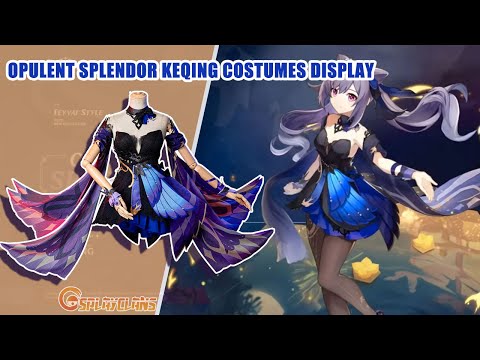 Genshin Impact Keqing Opulent Splendor Cosplay Costumes Display - YouTube