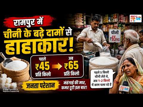 Rampur News: Ramopur में चीनी के बढ़े दामों से हाहाकार! ₹45 से ₹65 किलो पहुंचा भाव,जनता परेशान