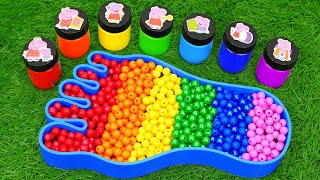 Satisfying Video l How to make Rainbow Foot Bathtub WITH Color Beads INTO Painting Cutting ASMR