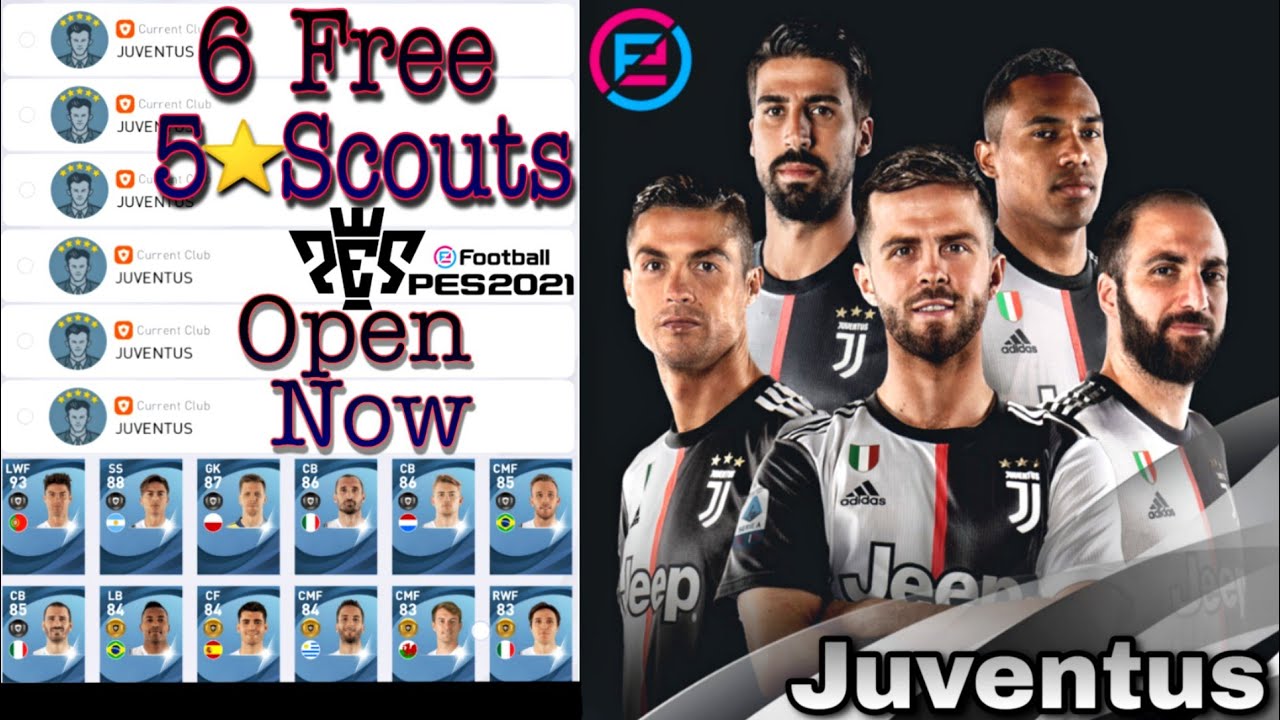 Opening Juventus 5 star Scout in Pes 2021 | Free Juventus scout | scout pack Pes | Pes mobile 2021