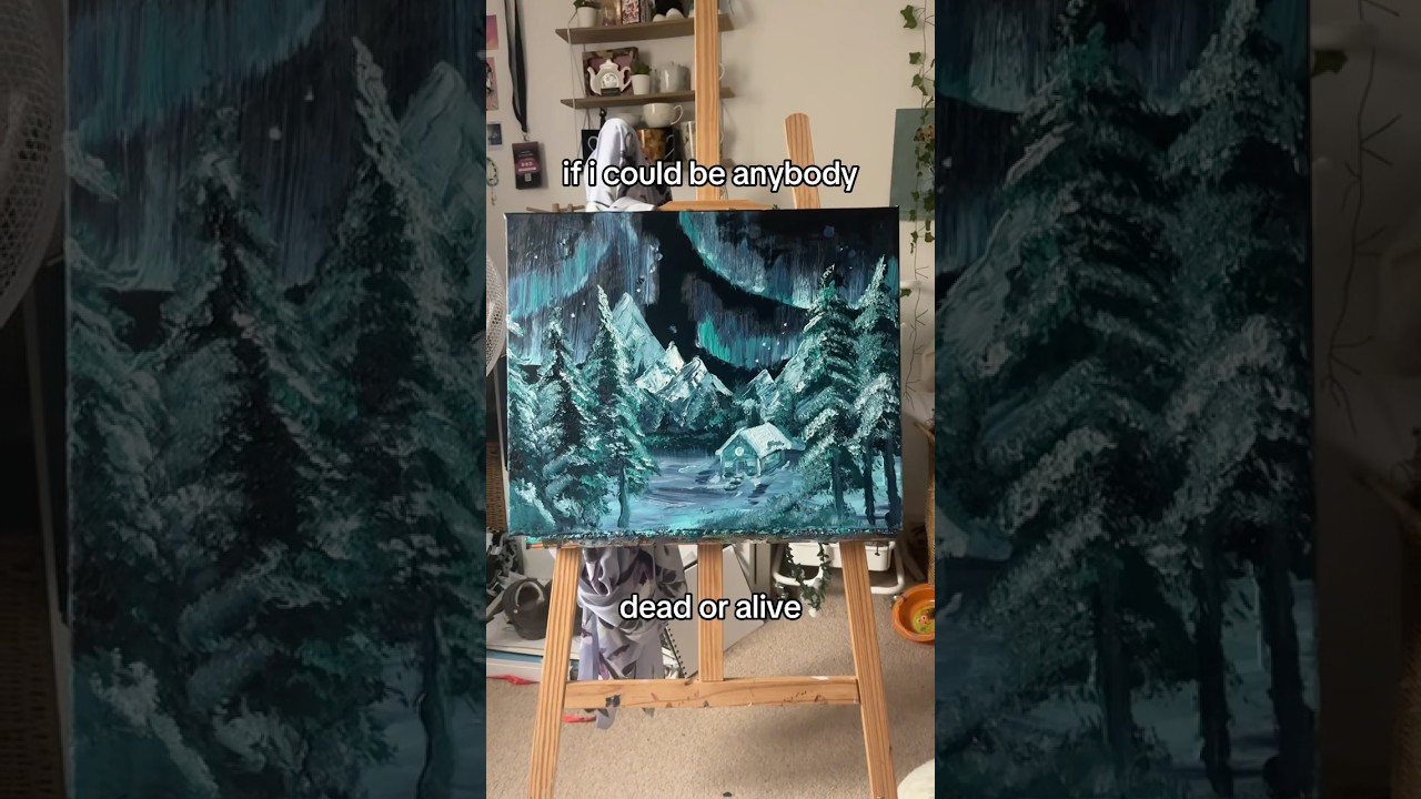 the painting looks so cute but we all know what goes down in that cabin 