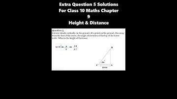 Extra Question Solutions 5 For Class 10 Maths Chapter 9 Height & Distance#shorts