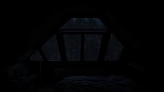 [Try Listening in 3 Minutes] Sleep Instantly with Heavy Rain on Attic Window at Night💦Rain ASMR