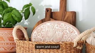 Owl Bread Warmer and Basket Gift Set with Tea Towel