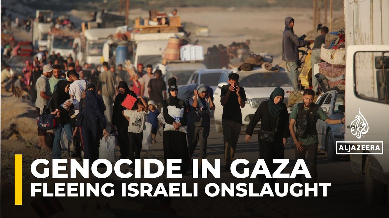 فلسطينيون يفرون من القصف الإسرائيلي لمدينة غزة إلى جهة مجهولة في المواسي