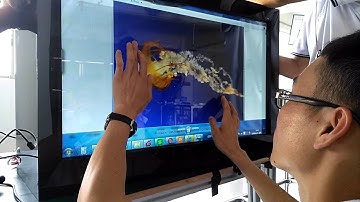 Transparent LCD showcase with touchscreen