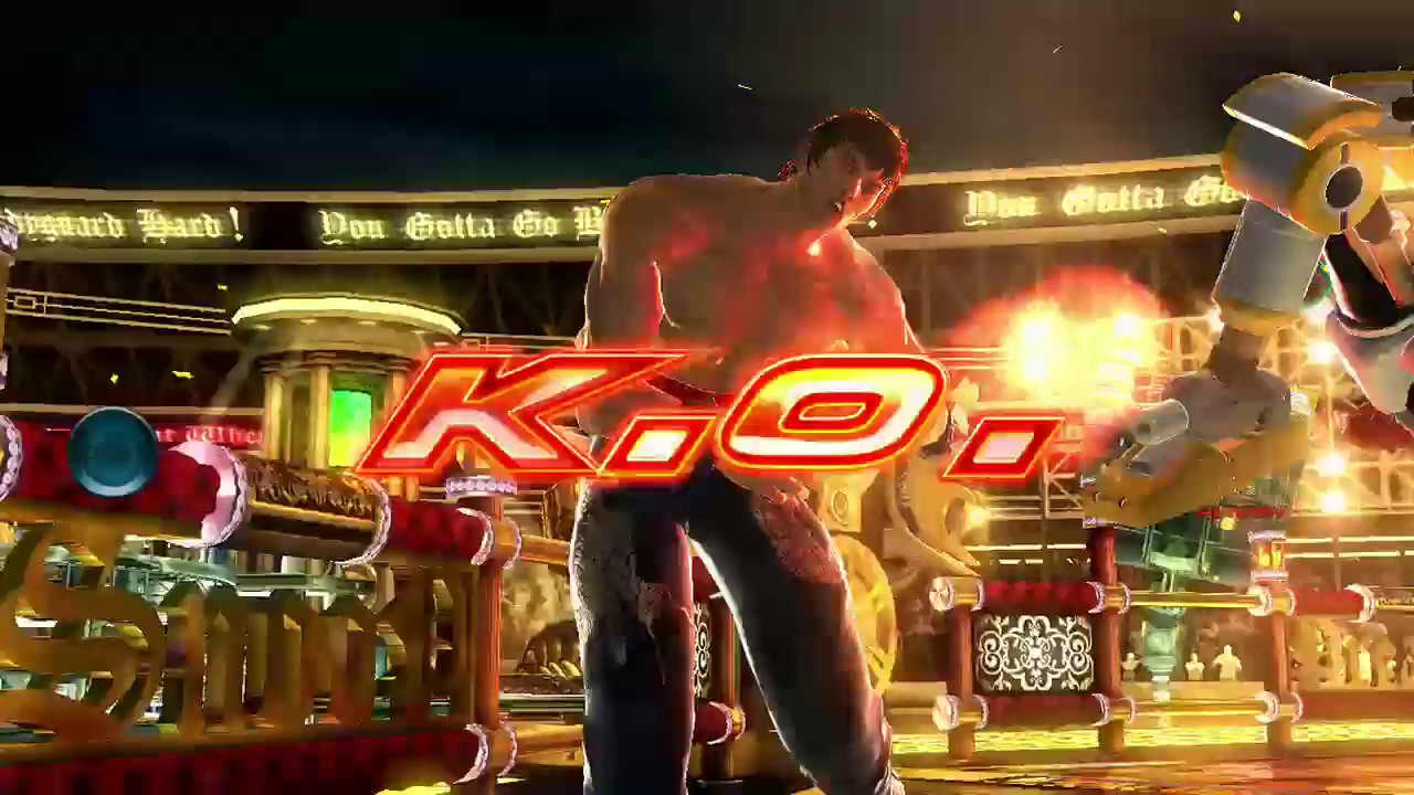 TEKKEN TAG TOURNAMENT 2 match - Slim Bob, Marshall Law vs. Combot