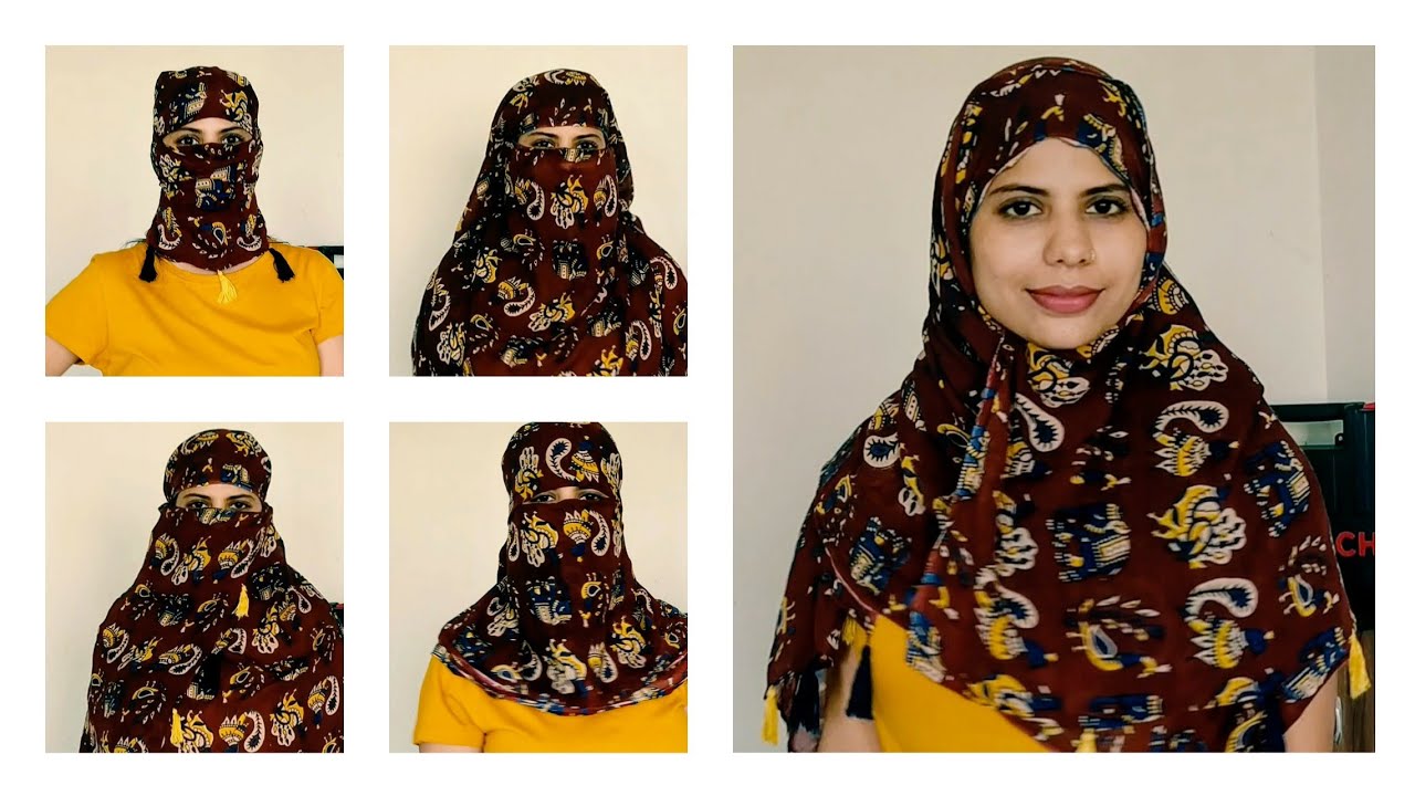 DIY- (हिंदी )5 Different Style to Cover Your Face With Cotton Scarf | by Nilisha | Indori Chhori |