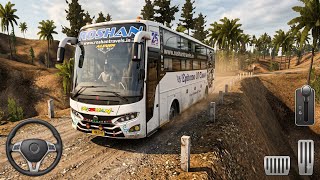 🚌 ROSHAN Luxury Coach vs Impossible Off-Road Map 😱 | Indian Traffic Mod BUSSID Mobile Game screenshot 2