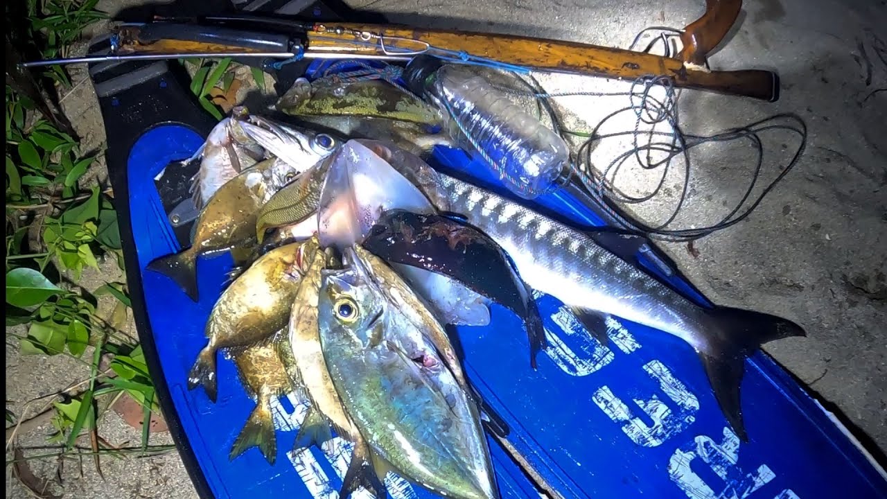 Night spearfishing Eps.14 Fish hunting at night, terlalu sulit melihat ikan saat air keruh