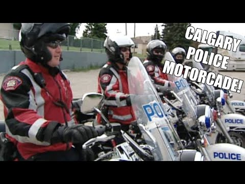 MASSIVE CALGARY POLICE MOTORCADE DOWNTOWN YYC!