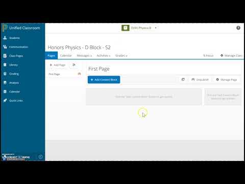 PowerSchool Learning 1: Creating Pages, Changing Name, Publishing Pages