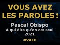 Pascal Obispo -  A qui dire qu'on est seul -  Paroles lyrics -  VALP