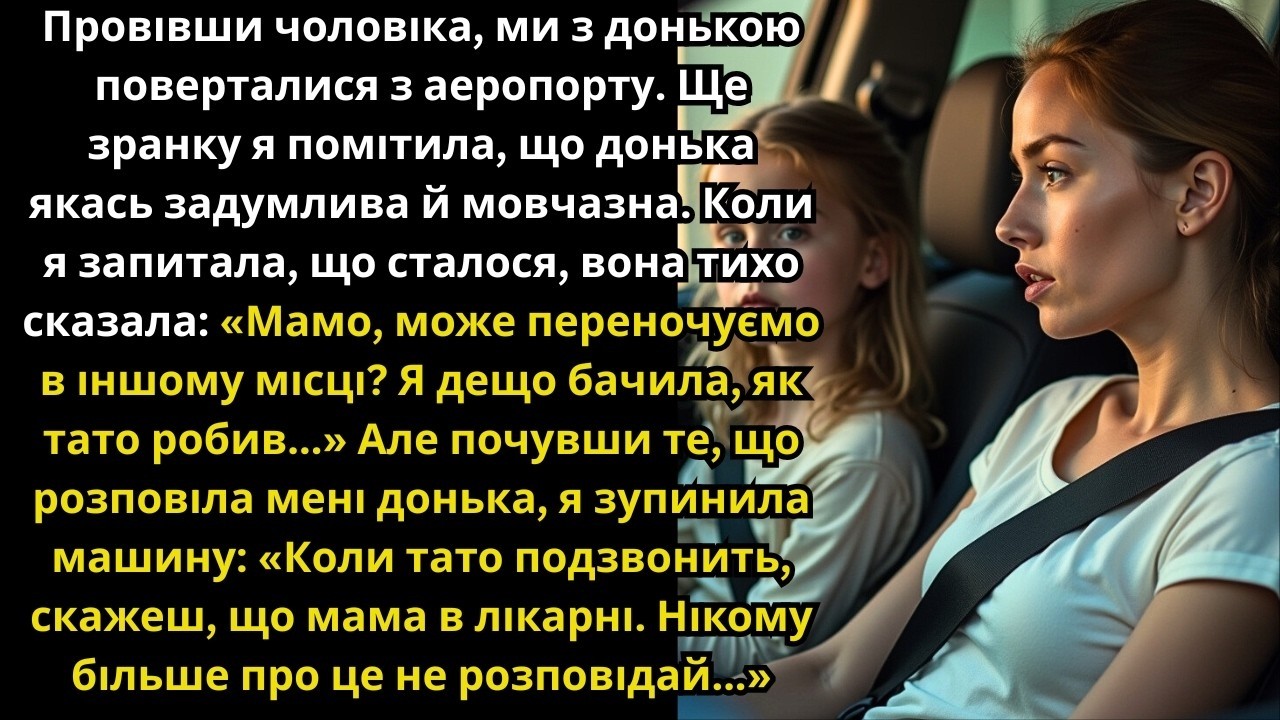 Проводжала чоловіка, ми з донькою поверталися з аеропорту. Ще зранку я помітила, що донька...