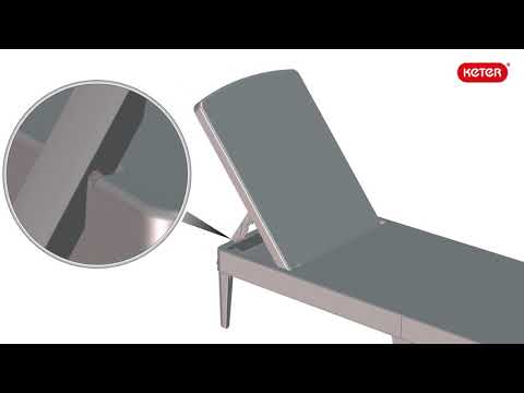 Шезлонг лежак складаний Jaipur капучино пластиковий з регульованою спинкою, видео 1