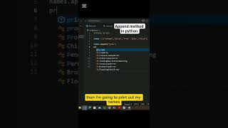 How to use append method in python. #shorts