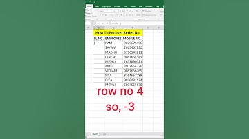 How to recover series number in excel #excel #exceltips #youtubeshorts #shorts