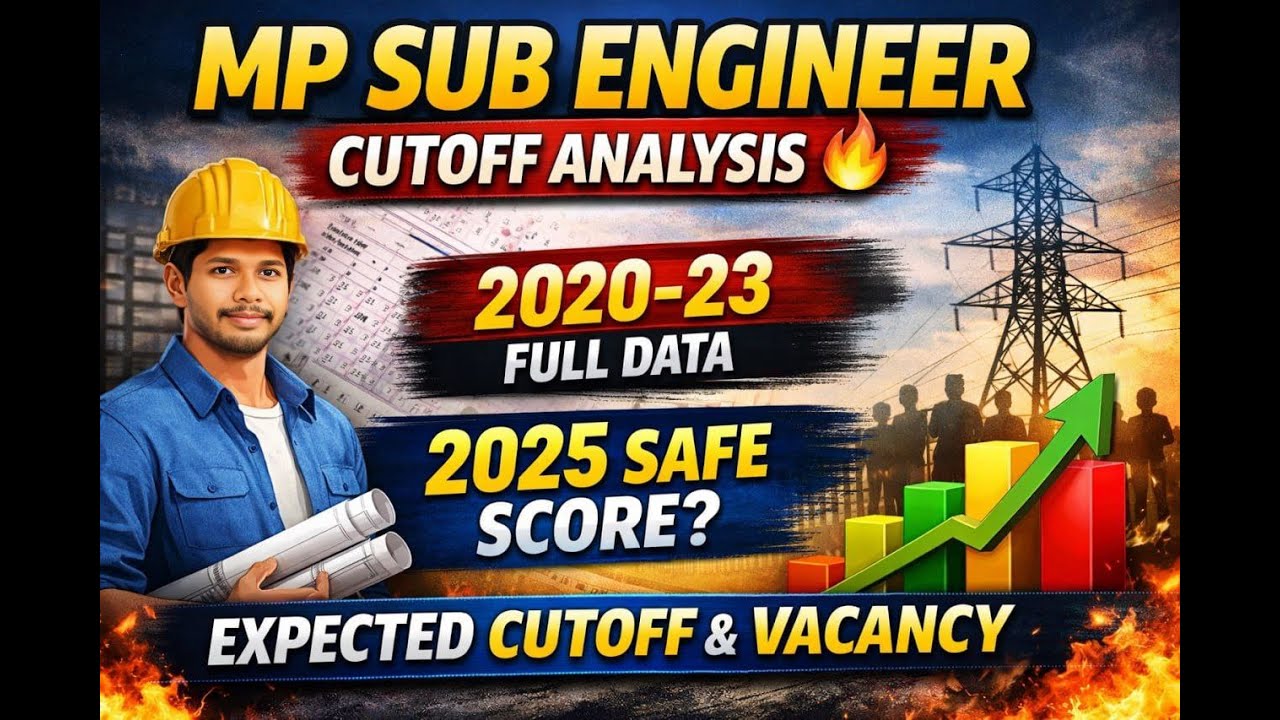 "MP Sub Engineer Cutoff Analysis 2020–2023 | 2025 Safe Score कितना रखना चाहिए? Expected Cutoff "