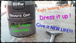 How to paint concrete patio with Behr Granite Grip floor covering