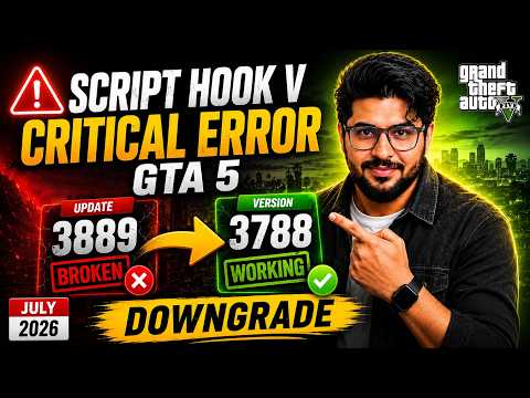 Script Hook V Critical Error GTA 5 Solve | Downgrade GTA 5 Legacy 3889 to 3788 (2026)