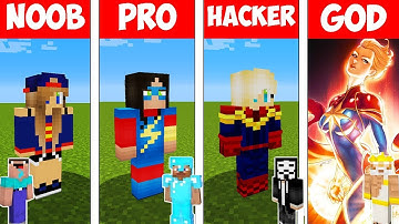 Minecraft - NOOB vs PRO vs HACKER vs GOD : CAPTAIN MARVEL in Minecraft ! AVM SHORTS Animation