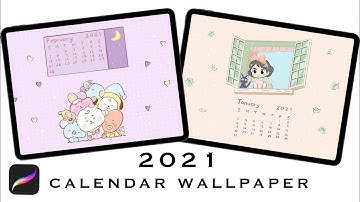 PROCREATE TUTORIAL: How to CREATE & UPLOAD ✨ Calendar Wallpaper ✨ on your IPAD 2021 + FREE downloads
