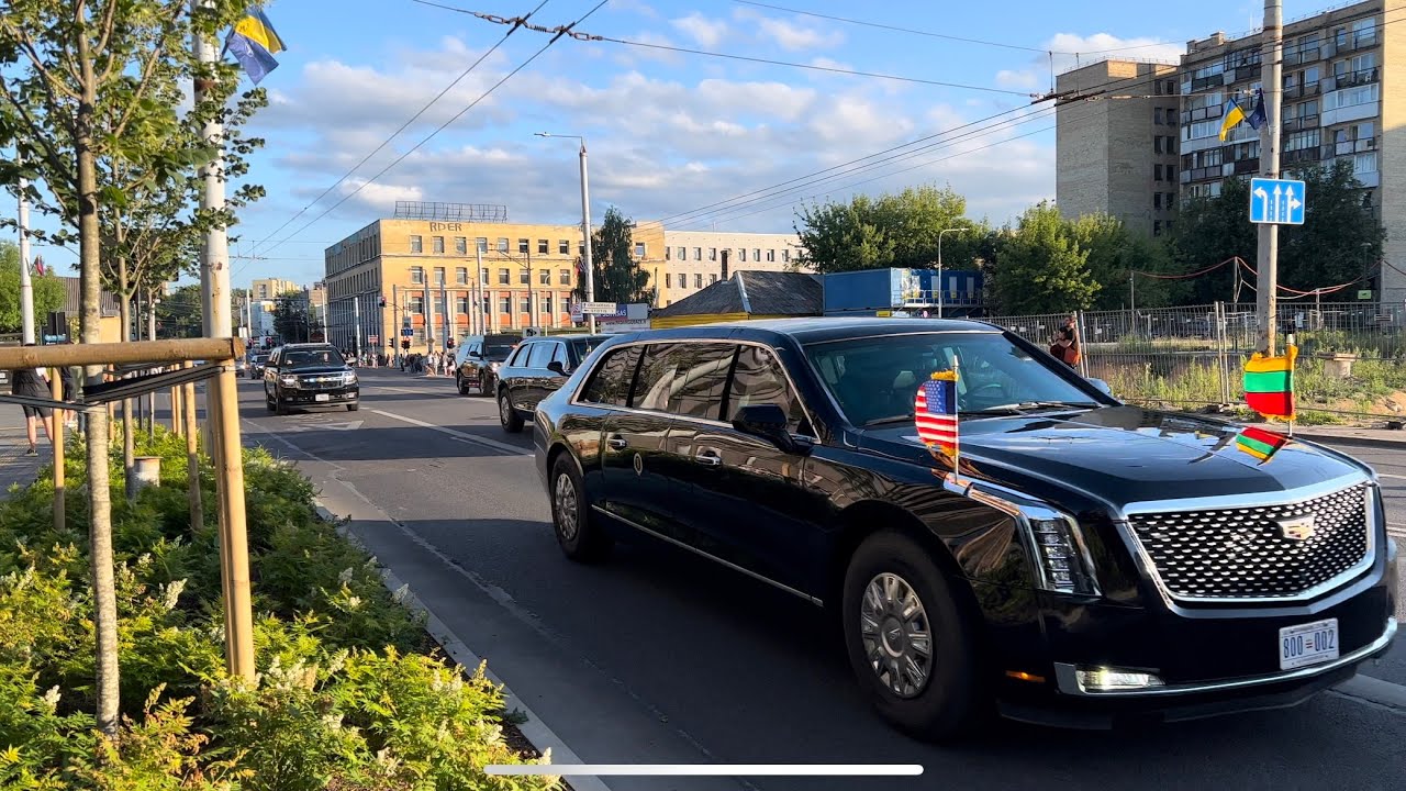 Joe Biden's motorcade arrives in Vilnius, Lithuania for NATO Summit 2023