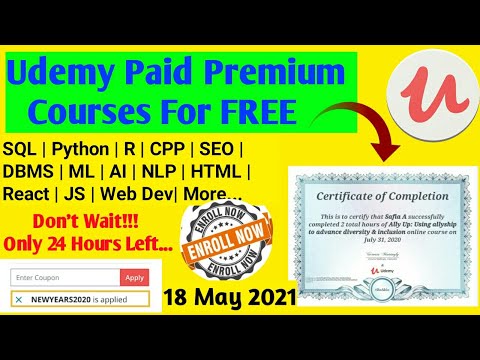 22+ Paid Udemy Courses For Free With Certificates | Certified Free Online Courses | #Udemy #Coupons