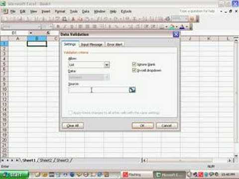 Data validation in Excel