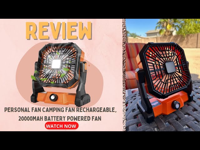 Personal Fan Camping Fan rechargeable, 20000mAh Battery powered