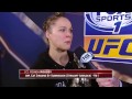 Ronda Rousey reacts after dominating Cat Zingano
