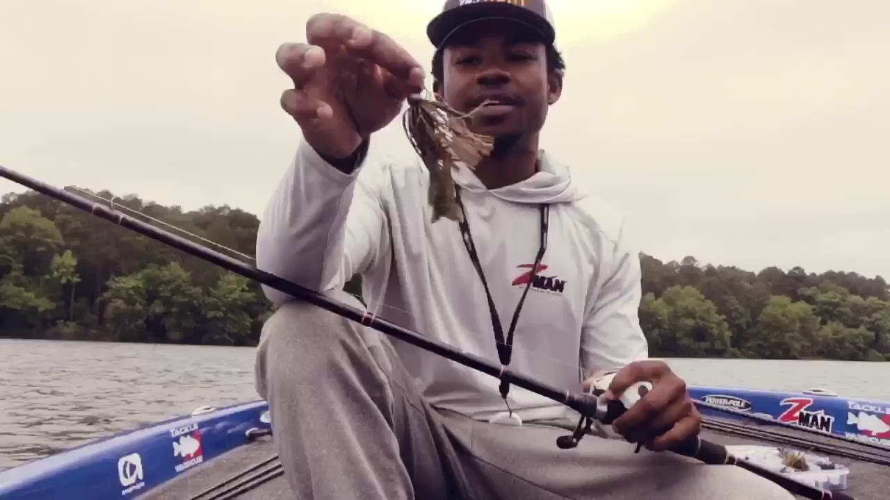 Jp custom bait football jig/zman batwing trailer YouTube