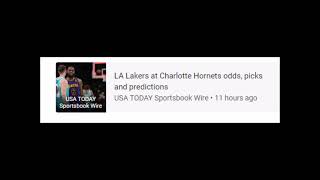 USA TODAY Sportsbook WireLA Lakers at Charlotte Hornets odds, picks and predictions