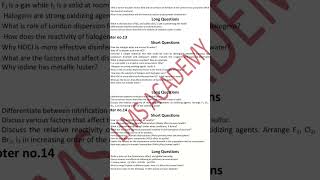1 year chemistry new syllabus guess paper
