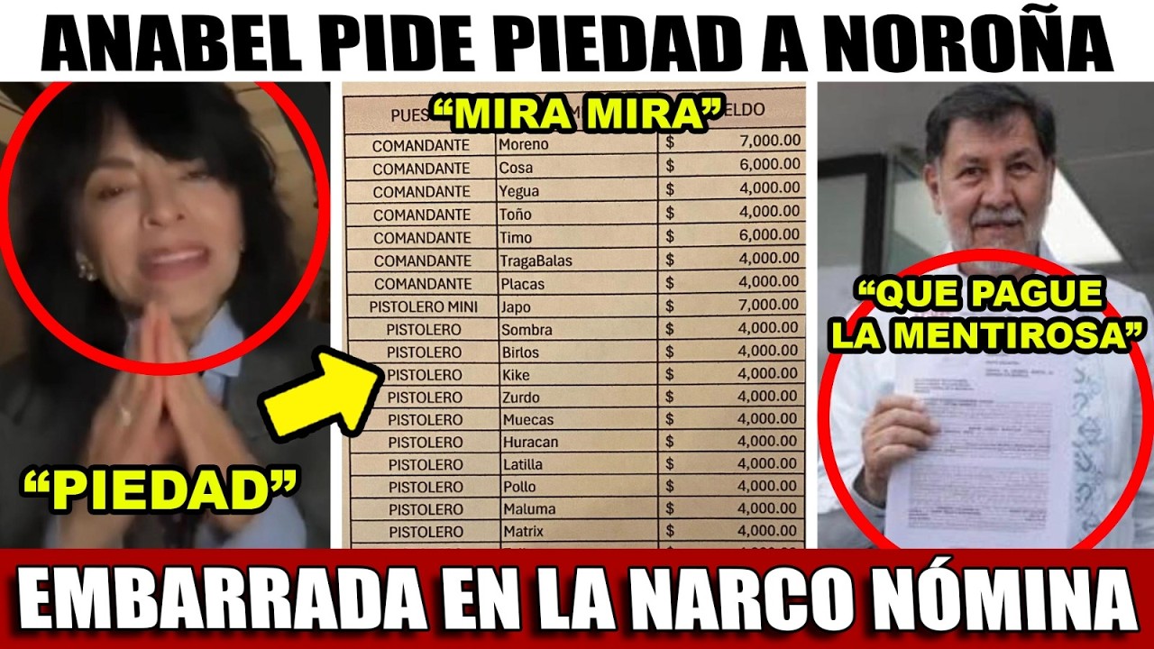 SALE NUEVA NARCO NOMINA ¡ANABEL EMBARRADA! HARFUCH CONFIRMA. DE KILO POR MES. NOROÑA DENUNCIA.