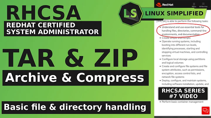 RHCSA | Archive and compress files in Redhat Linux using tar and zip | Tamil