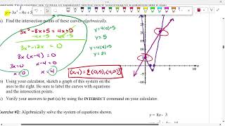 Quadratic Systems & Word Problems Lesson - Honors Math 2 S26