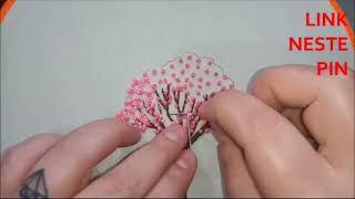 تطريز يدوي على القماش بالخيط | للمبتدئين ( شجرة كرز  🍒 ) | Hand embroidery on fabric with thread