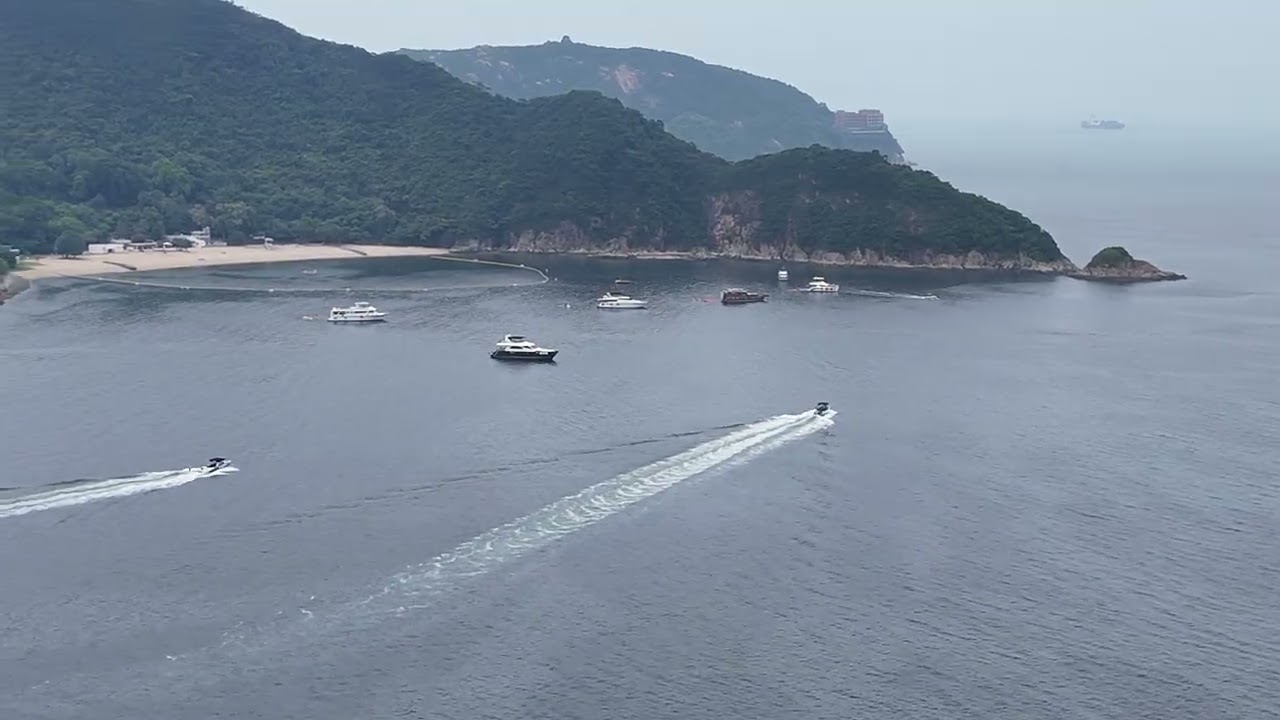 航拍分享 - 香港南區海灘的美_淺水灣, 南灣和中灣