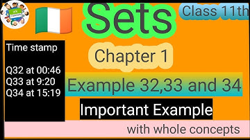 Chapter 1 ( Sets ) || Example 32,33 and 34 || Class 11th Maths || NCERT ||