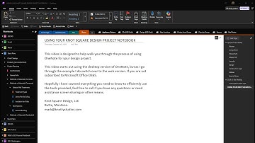 OneNote Use for Your Design Project Detailed