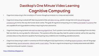 T- 361 What is Cognitive Computing ?