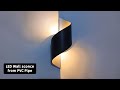 Modern Helix Shape Indoor Outdoor LED Wall Sconce using PVC Pipes