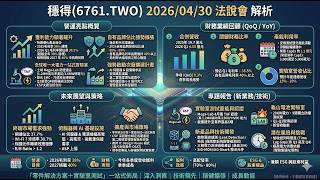 2026/04/30 穩得(6761.TWO)法說會：毛利衝40%＋AI測試爆發｜#穩得 #6761 #AI #資料中心 #伺服器 #WiFi7 #測試 #半導體 #CSP #電源 #高毛利 #台股