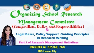 Organizing Research Management Committee, Composition, Duties, Responsibilities & Legal Bases (RMG)